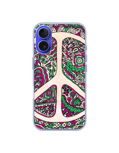 Coque iPhone 16 Peace and Love Azteque Vainilla - Maximilian San