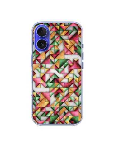 Coque iPhone 16 Azteque Triangle Geometric World - Maximilian San