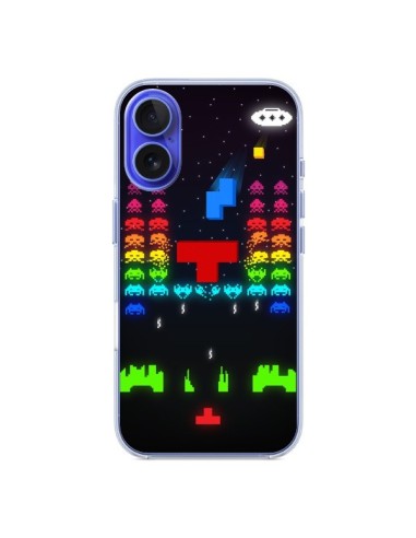 Coque iPhone 16 Invatris Space Invaders Tetris Jeu - Maximilian San