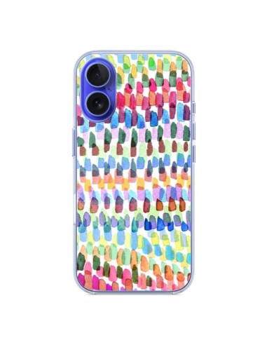 Coque iPhone 16 Artsy Strokes Stripes Colorful - Ninola Design