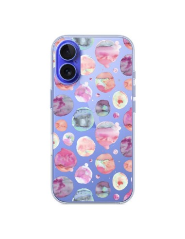 Coque iPhone 16 Big Watery Dots Pink - Ninola Design