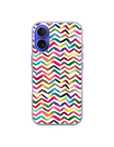 Coque iPhone 16 Chevron Stripes Multicolored - Ninola Design