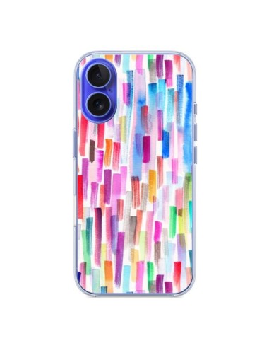 Coque iPhone 16 Colorful Brushstrokes Multicolored - Ninola Design