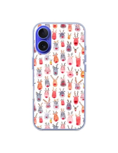 Coque iPhone 16 Cute Winter Reindeers - Ninola Design