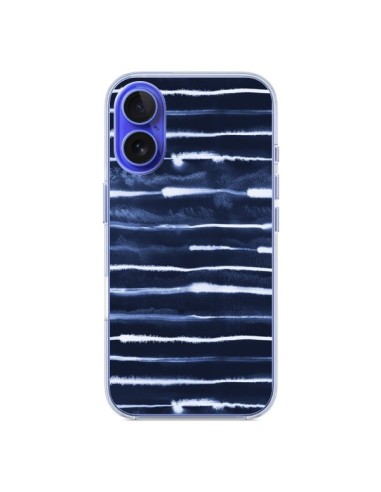 Coque iPhone 16 Electric Lines Navy - Ninola Design