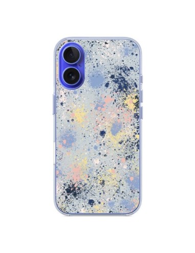 Coque iPhone 16 Gradient Watercolor Lines Blue - Ninola Design