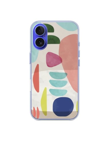 Coque iPhone 16 Moody Geometry Multi White - Ninola Design