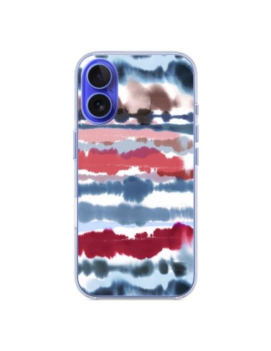 Coque iPhone 16 Smoky Marble Watercolor Dark - Ninola Design