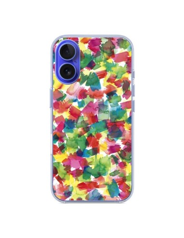 Coque iPhone 16 Speckled Watercolor Blue - Ninola Design