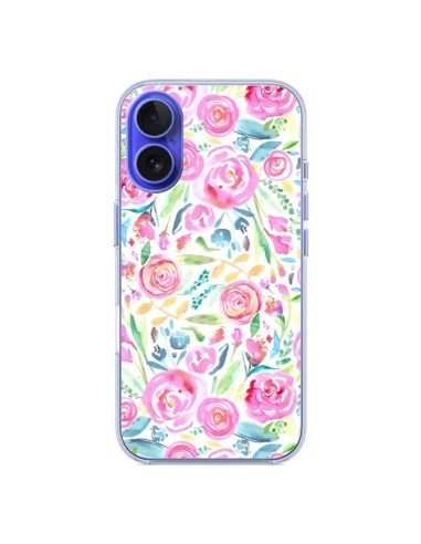 Coque iPhone 16 Speckled Watercolor Pink - Ninola Design