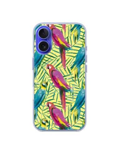 Cover iPhone 16 Pappagalli Tropicali Multicolore - Ninola Design