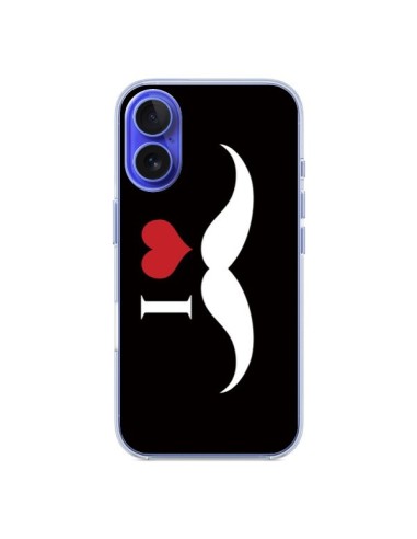 Coque iPhone 16 I Love Moustache - Nico