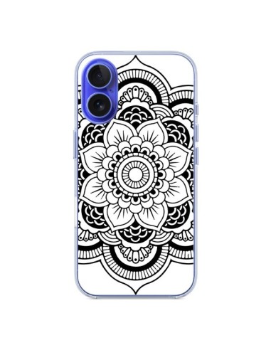 Coque iPhone 16 Mandala Noir Azteque - Nico