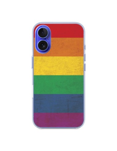 Cover iPhone 16 Bandiera Arcobaleno LGBT - Nico