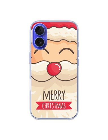 Coque iPhone 16 Moustache du Père Noël Merry Christmas - Nico