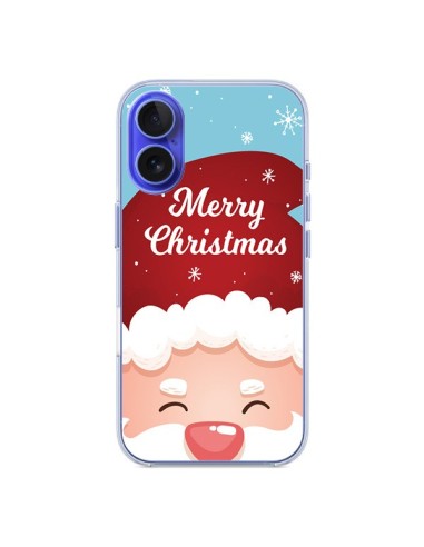 Coque iPhone 16 Bonnet du Père Noël Merry Christmas - Nico