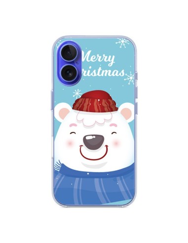 Cover iPhone 16 Orso Bianco di Natale Merry Christmas - Nico