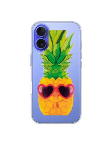 Cover iPhone 16 Ananas A Forma Di Cuore Trasparente - Nico