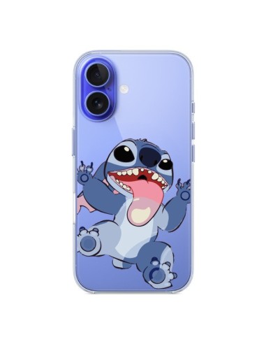 Coque iPhone 16 Mini Stitch de Lilo et Stitch Langue transparente - Nico