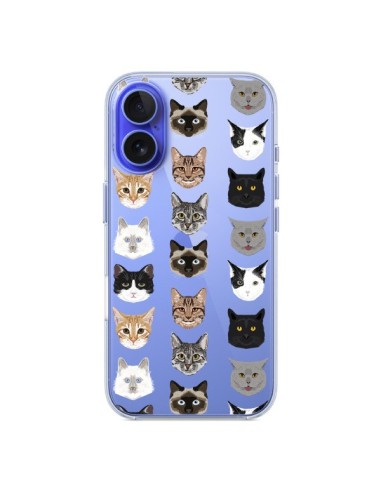 Coque iPhone 16 Chats Transparente - Pet Friendly