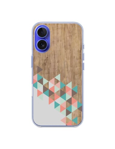 Coque iPhone 16 Wood Bois Azteque Triangles Archiwoo - Pura Vida