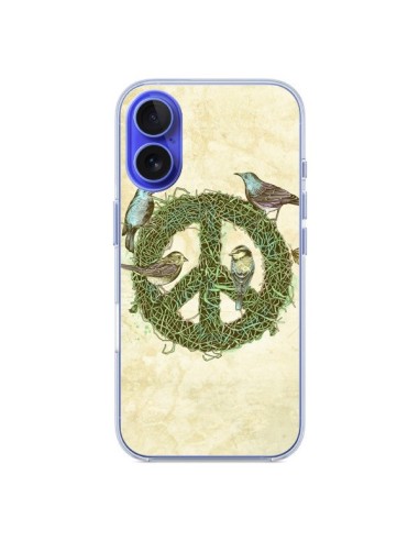 Coque iPhone 16 Peace And Love Nature Oiseaux - Rachel Caldwell