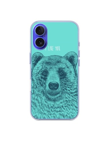 Coque iPhone 16 Bear Ours I like You - Rachel Caldwell