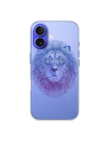 Coque iPhone 16 Lion Animal Transparente - Rachel Caldwell