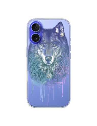 Coque iPhone 16 Loup Wolf Animal Transparente - Rachel Caldwell