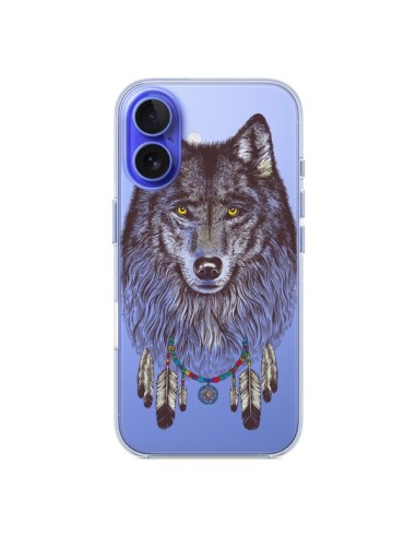 Coque iPhone 16 Loup Wolf Attrape Reves Transparente - Rachel Caldwell