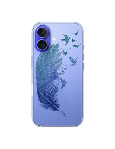 Coque iPhone 16 Plume Feather Fly Away Transparente - Rachel Caldwell