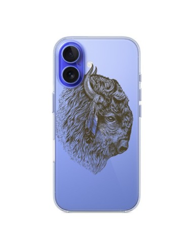 Coque iPhone 16 Buffalo Bison Transparente - Rachel Caldwell