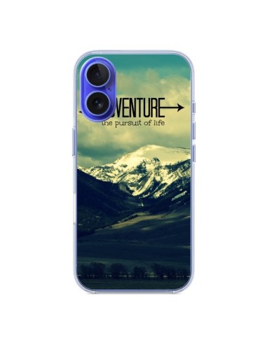 Coque iPhone 16 Adventure the pursuit of life Montagnes Ski Paysage - R Delean