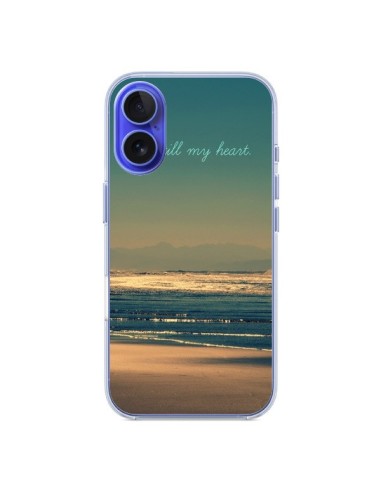 Coque iPhone 16 Be still my heart Mer Sable Beach Ocean - R Delean