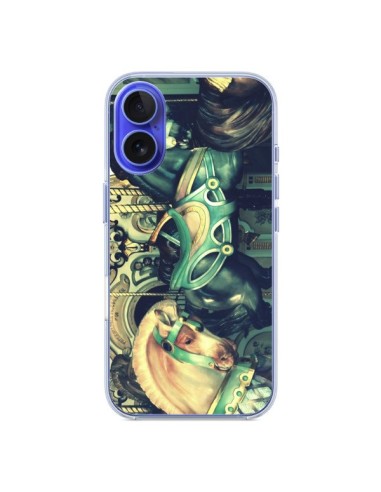 Coque iPhone 16 Manege Enfant Carrousel Chevaux - R Delean