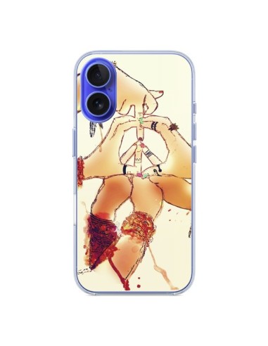 Coque iPhone 16 Peace and Love - Sara Eshak