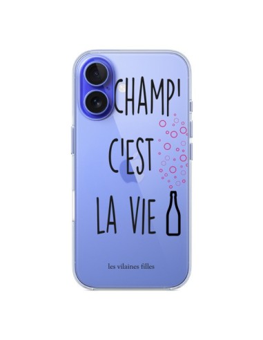 Coque iPhone 16 Le Champ, c'est la Vie Transparente - Les Vilaines Filles