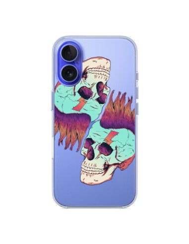 Coque iPhone 16 Tête de Mort Crane Punk Double Transparente - Victor Vercesi