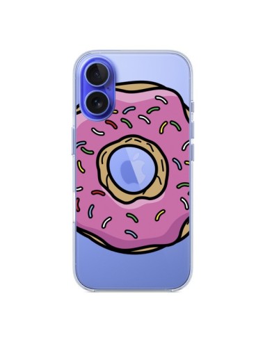 Coque iPhone 16 Donuts Rose Transparente - Yohan B.