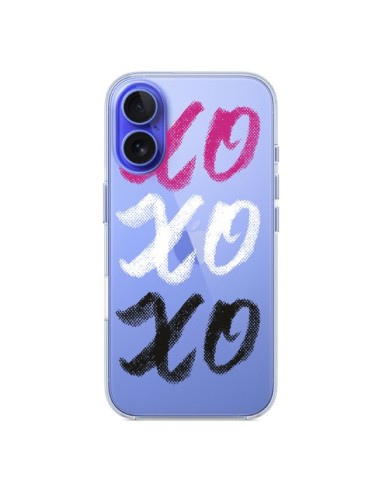 Coque iPhone 16 XoXo Rose Blanc Noir Transparente - Yohan B.