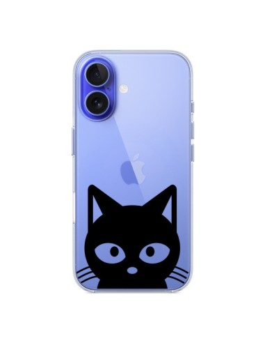 Coque iPhone 16 Tête Chat Noir Cat Transparente - Yohan B.