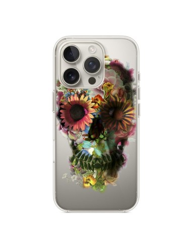 Coque iPhone 16 Pro Skull Flower Tête de Mort Transparente - Ali Gulec