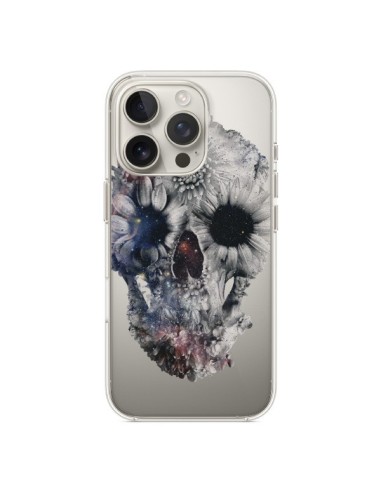 Coque iPhone 16 Pro Floral Skull Tête de Mort Transparente - Ali Gulec