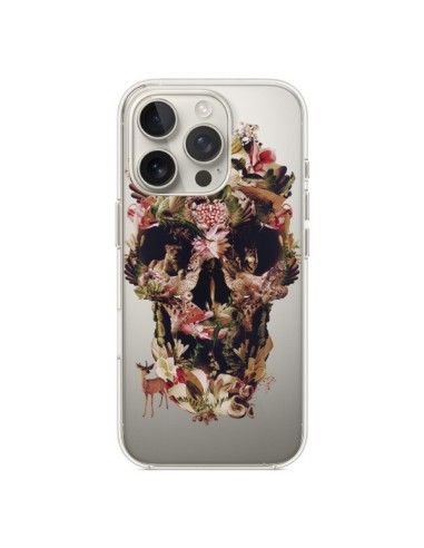 Coque iPhone 16 Pro Jungle Skull Tête de Mort Transparente - Ali Gulec