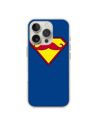 Coque iPhone 16 Pro Super Moustache Movember Superman - Bertrand Carriere