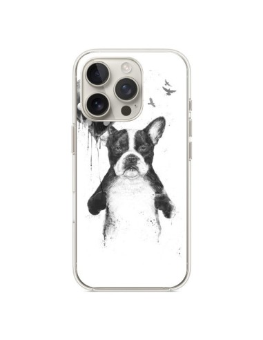 Coque iPhone 16 Pro Lover Bulldog Chien Dog My Heart Goes Boom - Balazs Solti