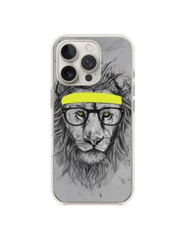 Coque iPhone 16 Pro Hipster Lion - Balazs Solti