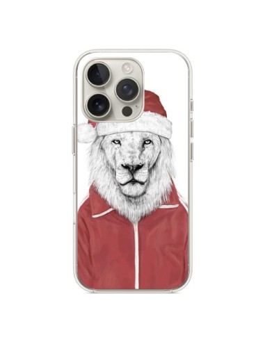 Coque iPhone 16 Pro Santa Lion Père Noel - Balazs Solti