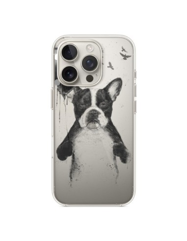 Coque iPhone 16 Pro Love Bulldog Dog Chien Transparente - Balazs Solti