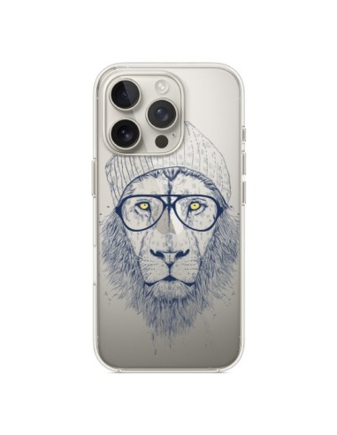 Coque iPhone 16 Pro Cool Lion Swag Lunettes Transparente - Balazs Solti